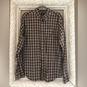 DC Long sleeve plaid button down shirt. Size M